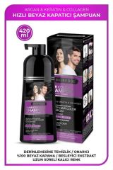 Hızlı Beyaz ve Gri Kapatıcı Şampuan 420 ml - Doğal Siyah, Argan, Keratin Ve Kolajen İçeren