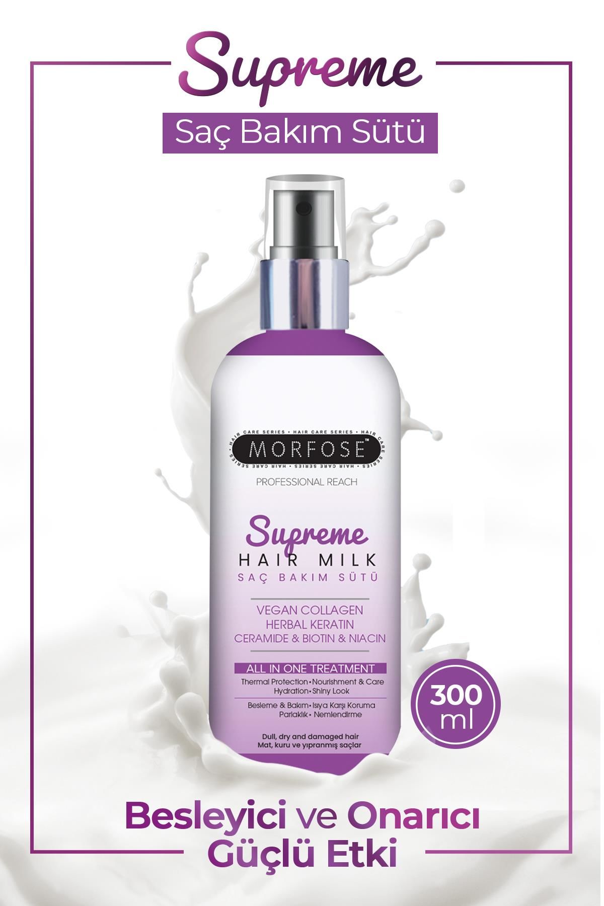 Morfose Supreme Saç Bakım Sütü 300 ml - Isıya Karşı Koruma, Nemlendirme ve Parlaklık