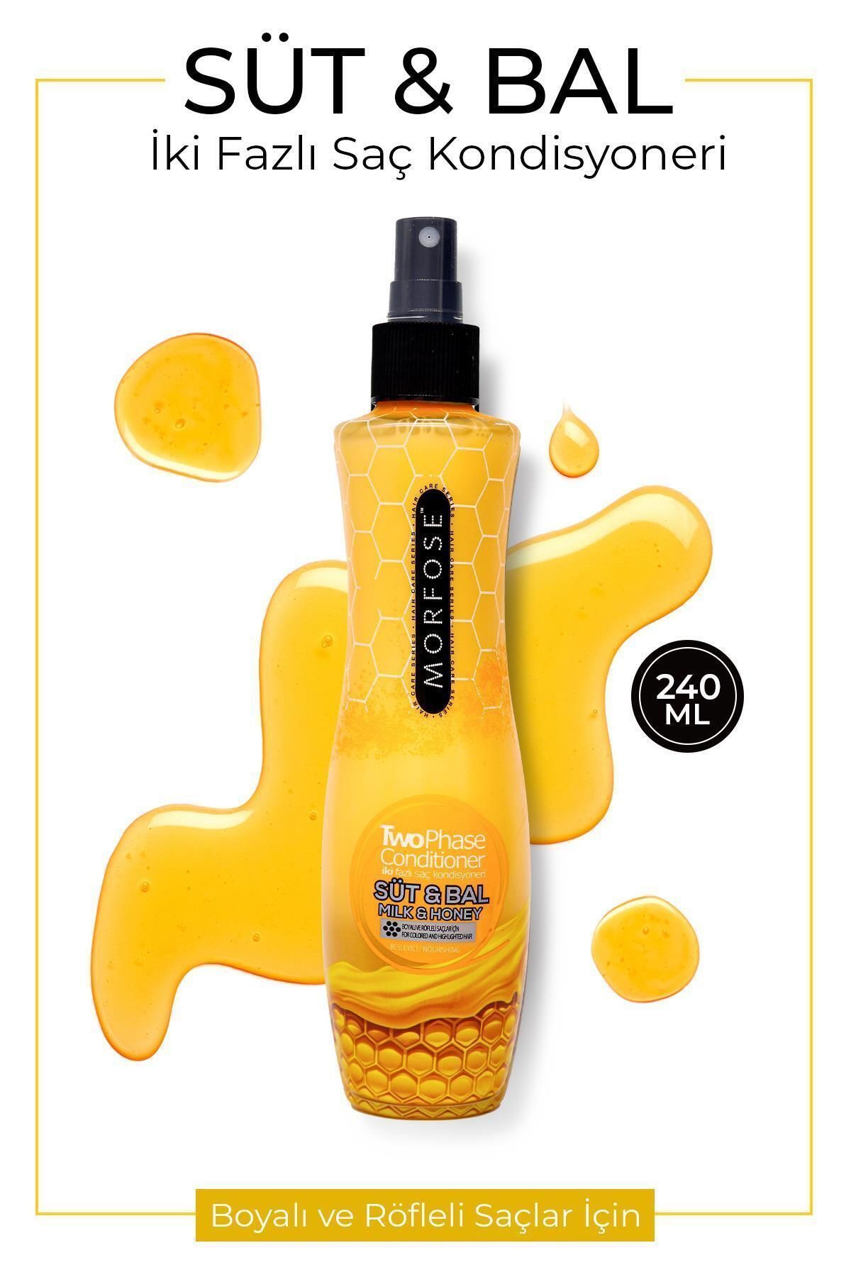 Boyalı ve Röfleli Saçlar İçin Çift Fazlı Süt & Bal Fön Suyu 240 ml