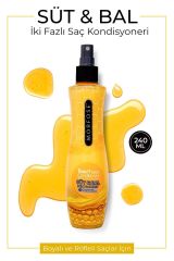 Boyalı ve Röfleli Saçlar İçin Çift Fazlı Süt & Bal Fön Suyu 240 ml