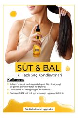 Boyalı ve Röfleli Saçlar İçin Çift Fazlı Süt & Bal Fön Suyu 240 ml