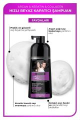 Hızlı Beyaz ve Gri Kapatıcı Şampuan 420 ml - Doğal Siyah, Argan, Keratin Ve Kolajen İçeren