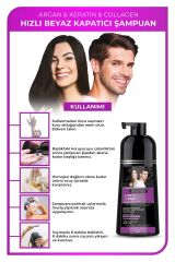 Hızlı Beyaz ve Gri Kapatıcı Şampuan 420 ml - Doğal Siyah, Argan, Keratin Ve Kolajen İçeren
