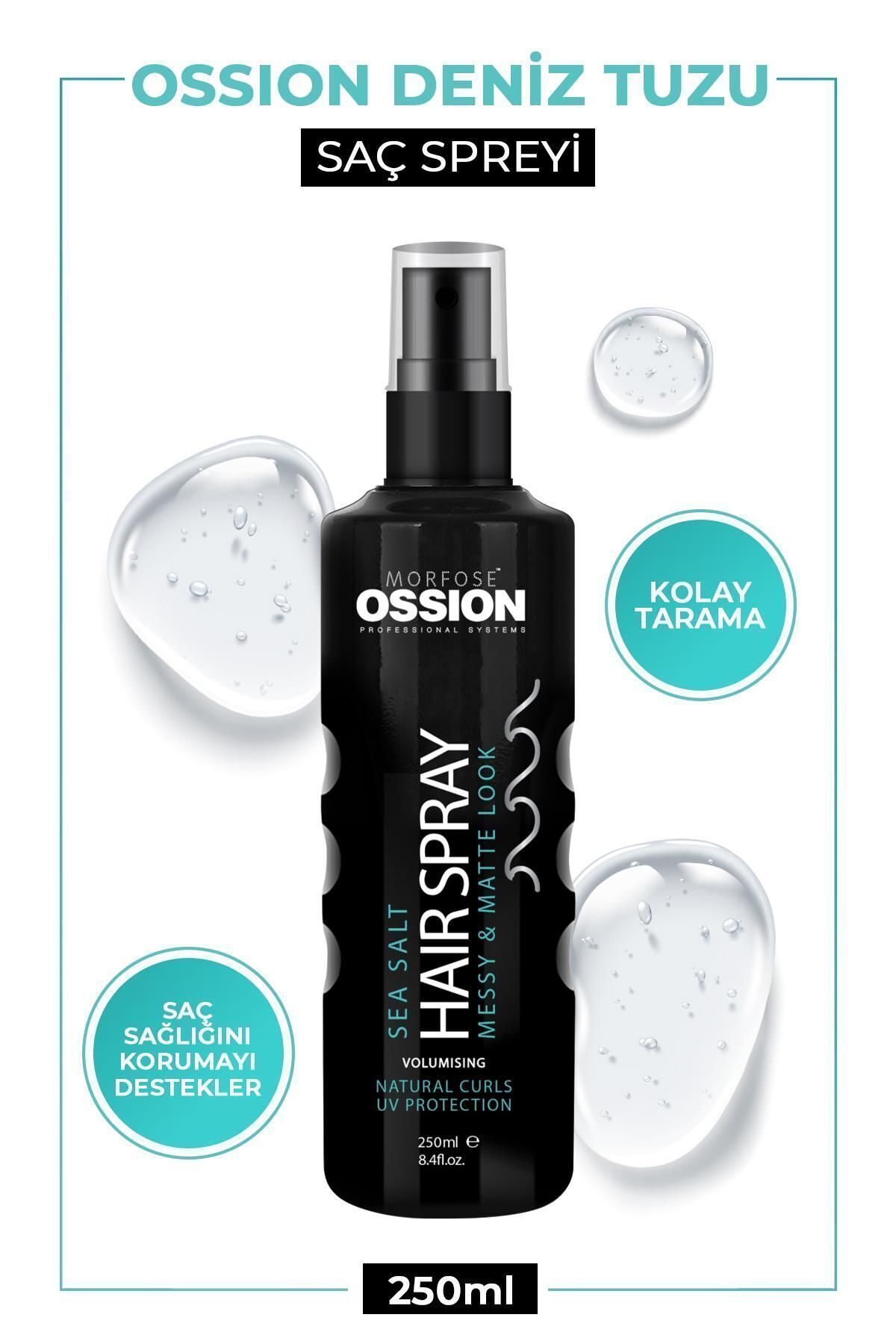 Ossion Deniz Tuzu Saç Spreyi 250 ml- Mat Görünüm, Doğal Dalgalar ve Isıya Karşı Koruma