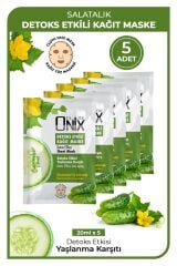 Onix Detox Etkili Kağıt Maske 20 ml - Salatalık Özü 5 Adet