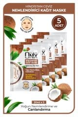 Onix Nemlendirici Kağıt Maske  20 ml - Hindistan Cevizi 5 Adet
