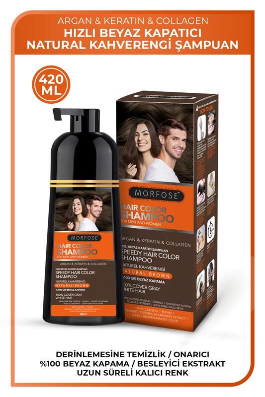 Beyaz Kapatıcı Naturel Kahverengi Şampuan 420 ml