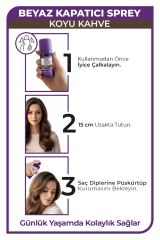 Beyaz Kapatıcı Sprey 75 ml Koyu Kahverengi Saçlar