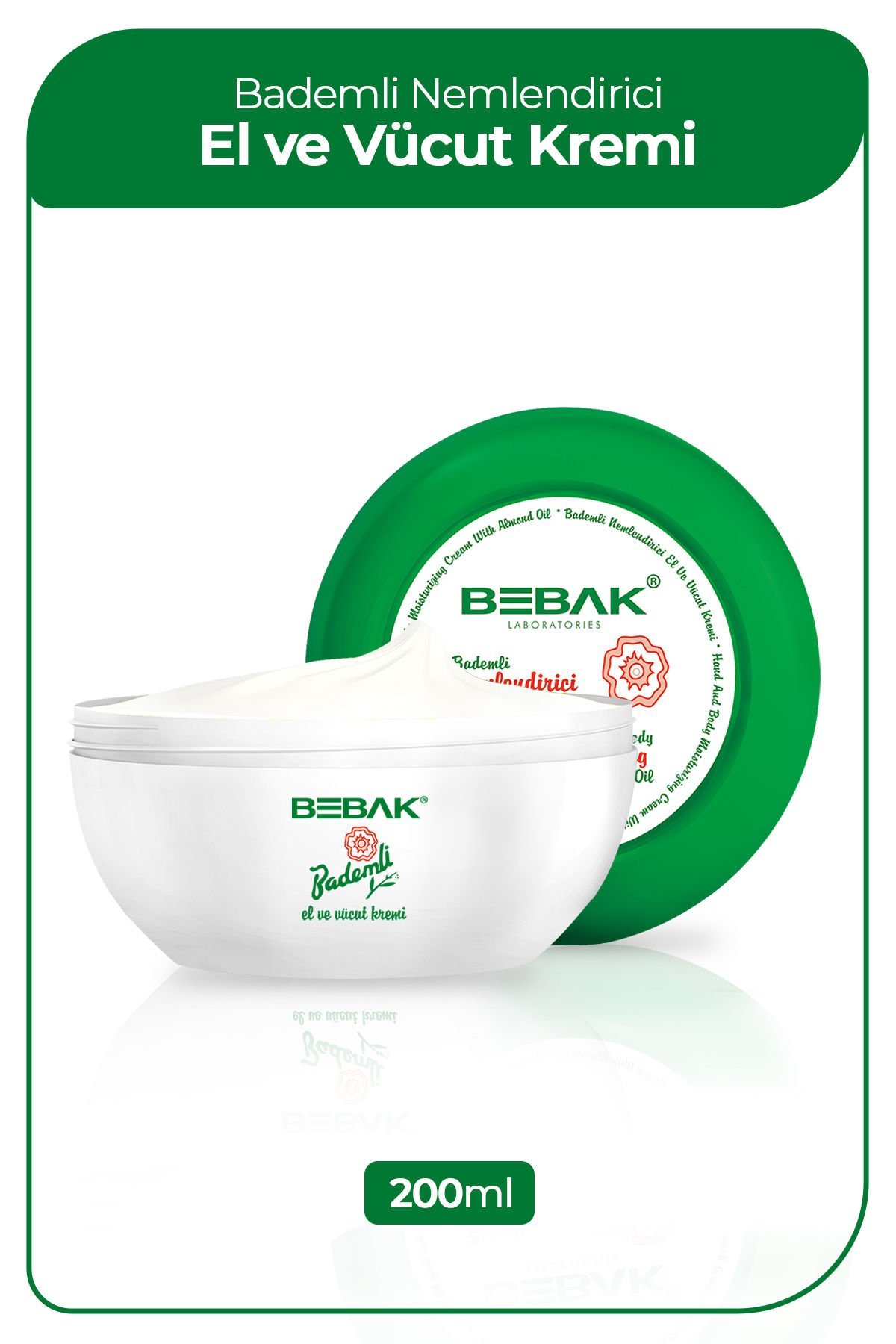 Bebak Bademli Nemlendirici El ve Vücut Kremi Kavanoz 200 ml