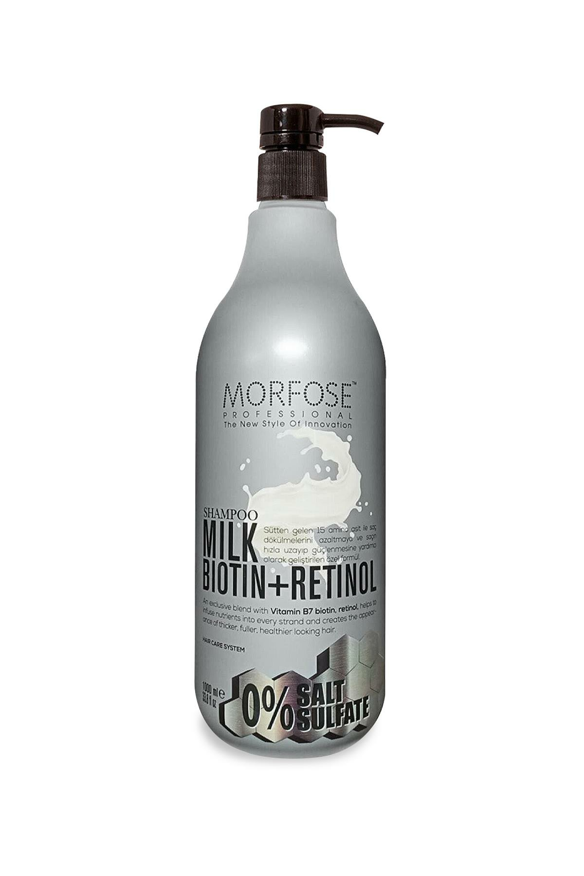 Morfose Sülfatsız Milk Biotin+Retinol İçerikli Tuzsuz Şampuan 1000 ml