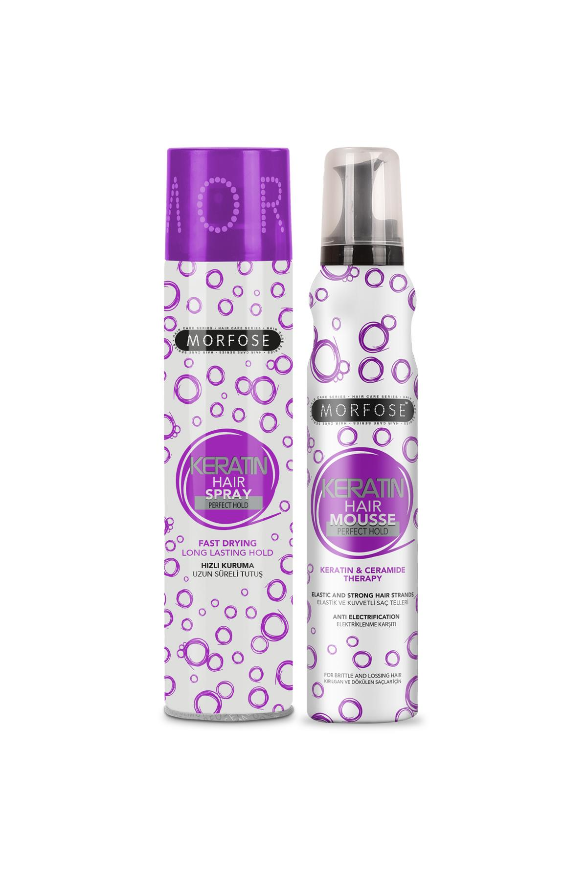 Morfose Keratin Saç Köpüğü 200 ml+Morfose Keratin Saç Spreyi 250 ml